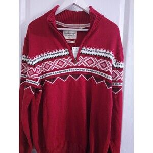 Y2K Weatherproof Vintage Nordic 1/4 Zip Sweater Large Holiday Wintner Time NWT